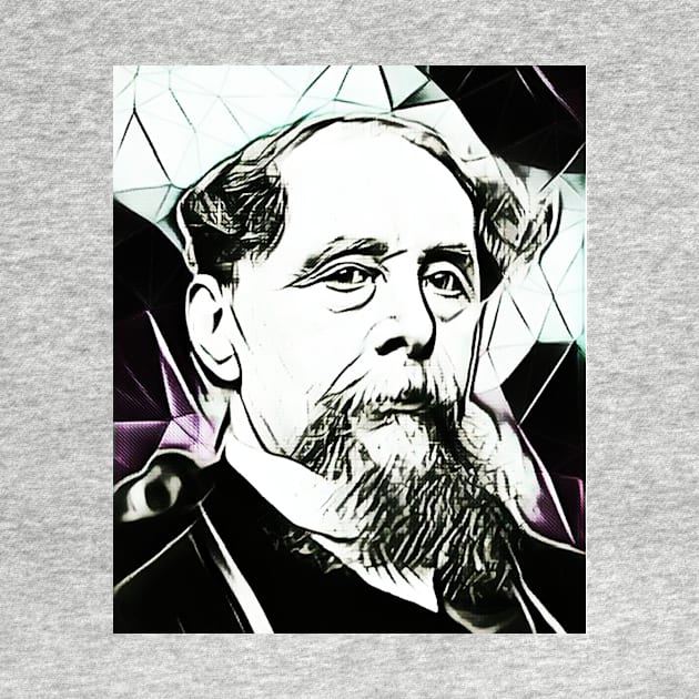 Charles Dickens Black and White Portrait | charlles dickens artwork 4 by JustLit